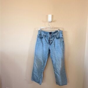 J. Crew Mid-Rise Flare Crop Jeans in Light Blue